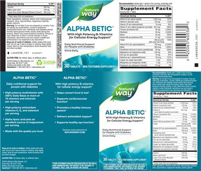 Nature's Way Alpha Betic product packaging