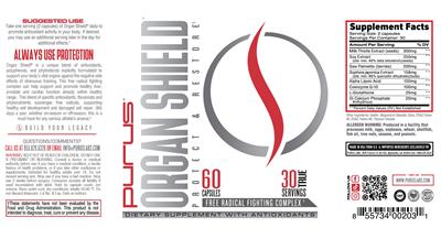 Purus Labs Organ Shield source label used in the packaging illustration