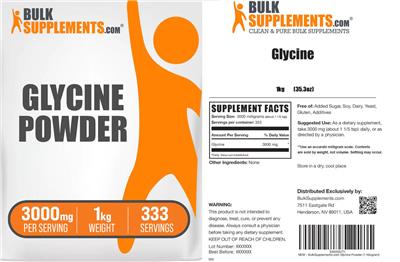 BulkSupplements.com Glycine product packaging