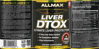ALLMAX Liver DTOX source label used in the packaging illustration