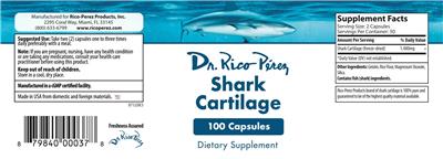 Dr. Rico Perez Shark Cartilage source label used in the packaging illustration