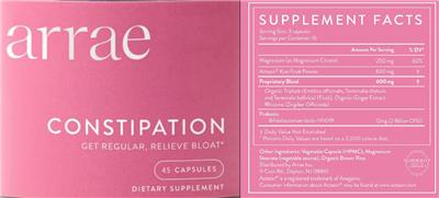 Arrae Constipation source label used in the packaging illustration