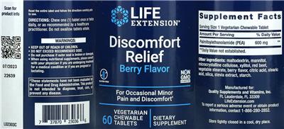 Life Extension Discomfort Relief Berry Flavor product packaging