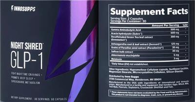 INNOSUPPS Night Shred GLP-1 product packaging