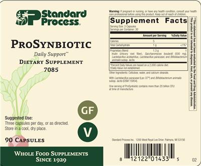 SP Standard Process ProSynbiotic source label used in the packaging illustration