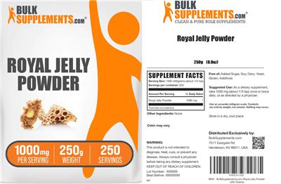 BulkSupplements.com Royal Jelly Powder 1000 mg product packaging