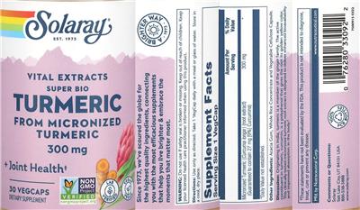 Solaray Super Bio Turmeric 300 mg product packaging