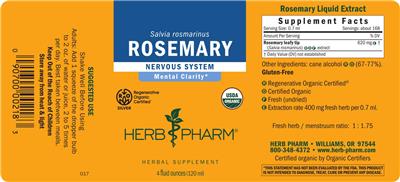 Herb Pharm Rosemary product packaging