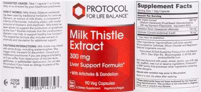 Protocol For Life Balance Milk Thistle Extract 300 mg product packaging
