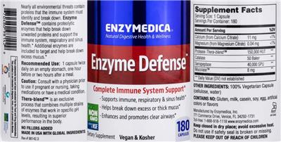Enzymedica Enzyme Defense source label used in the packaging illustration