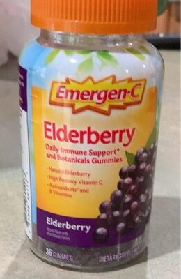 Emergen-C Elderberry source label used in the packaging illustration