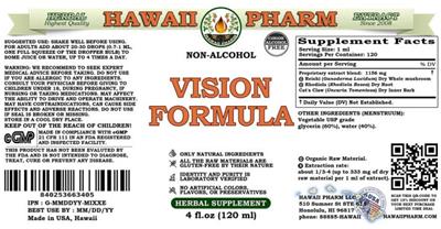 Hawaii Pharm Vision Formula Non-Alcohol product packaging