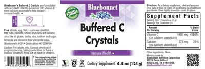 Bluebonnet Buffered C Crystals source label used in the packaging illustration