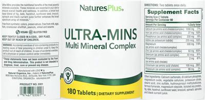 NaturesPlus Ultra-Mins source label used in the packaging illustration