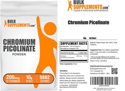 BulkSupplements.com Chromium Picolinate Powder 200 mcg product packaging