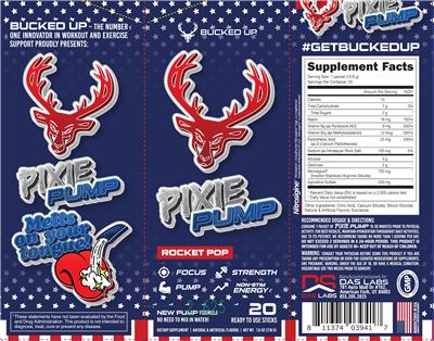 Bucked Up Pixie Pump Rocket Pop product packaging