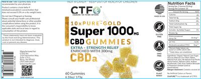 CTFO Changing The Future Outcome 10x Pure-Gold Super 1000 mg CBD Gummies product packaging