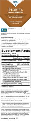 Vitality For Life Florify Daily Probiotic source label used in the packaging illustration