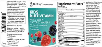 Dr. Berg Kids Multivitamin Mixed Berry Flavored source label used in the packaging illustration