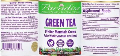 Paradise Green Tea source label used in the packaging illustration