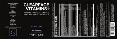 Codeage Clearface Vitamins+ source label used in the packaging illustration