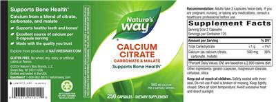 Nature's Way Calcium Citrate 500 mg product packaging