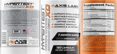 Axis Labs Hypertest XD source label used in the packaging illustration