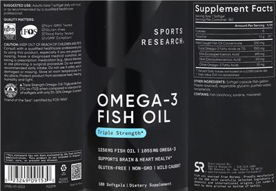 Sports Research Omega-3 1055 mg Fish Oil 1250 mg product packaging