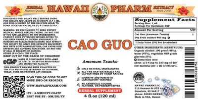 Hawaii Pharm Cao Guo source label used in the packaging illustration