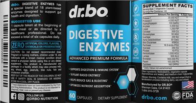 dr.bo Digestive Enzymes source label used in the packaging illustration