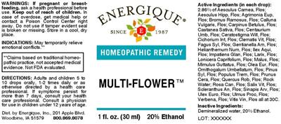 Energique Multi-Flower source label used in the packaging illustration