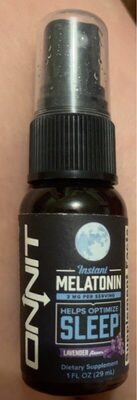 Onnit Instant Melatonin 3 mg Lavender Flavor source label used in the packaging illustration