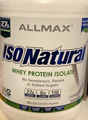 ALLMAX ISONatural Unflavored source label used in the packaging illustration