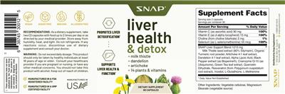 SNAP Liver Health & Detox source label used in the packaging illustration