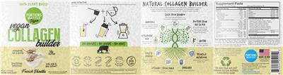 Portions Master Vegan Vegan Collagen Builder French Vanilla source label used in the packaging illustration