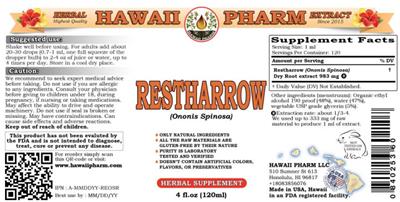 Hawaii Pharm Restharrow product packaging