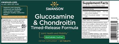 Swanson Glucosamine & Chondroitin Timed-Release Formula source label used in the packaging illustration