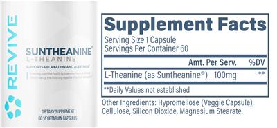 Revive Suntheanine source label used in the packaging illustration
