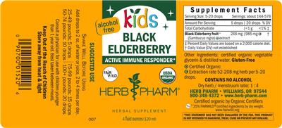 Herb Pharm Kids Black Elderberry Alcohol Free product packaging