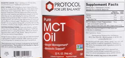 Protocol For Life Balance Pure MCT Oil product packaging