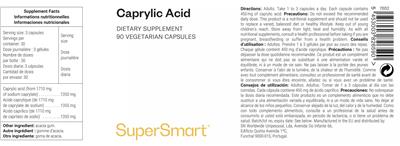 SuperSmart Caprylic Acid source label used in the packaging illustration
