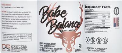 Babe by Bucked Up Babe Balance source label used in the packaging illustration