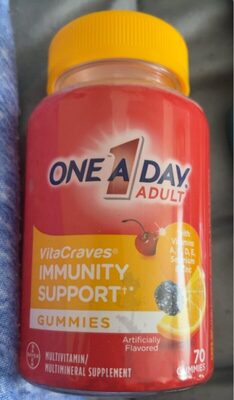 Bayer One A Day Adult VitaCraves Immunity Support Gummies source label used in the packaging illustration