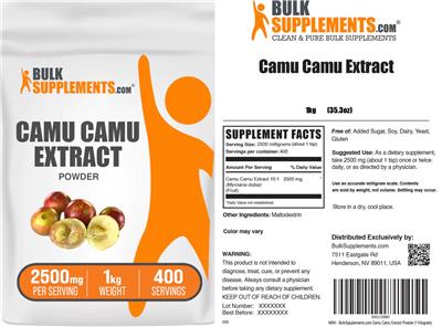 BulkSupplements.com Camu Camu Extract Powder 2500 mg product packaging