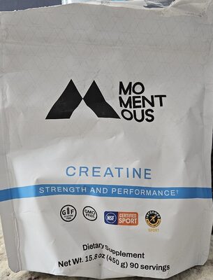 Momentous Creatine source label used in the packaging illustration