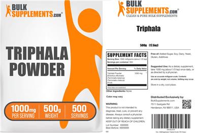 BulkSupplements.com Triphala Powder 1000 mg product packaging