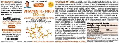ProCaps Vitamin K2 MK-7 120 mcg product packaging