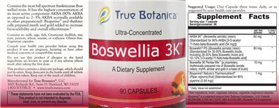 True Botanica Boswellia 3K source label used in the packaging illustration