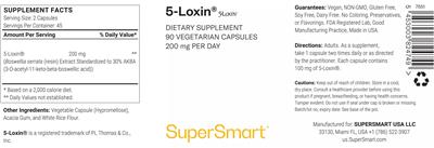 SuperSmart 5-Loxin 200 mg source label used in the packaging illustration