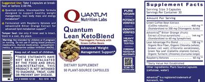 Quantum Nutrition Labs Quantum Lean KetoBlend source label used in the packaging illustration